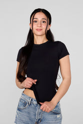 W4279 - Studio Edit Fitted Tee - New Colors - Ebony Black