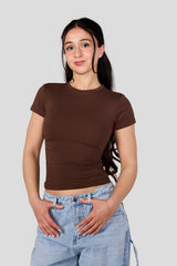 W4279 - Studio Edit Fitted Tee - Brown