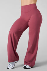 W2289 - Kove Wide Leg Flare Leggings (Short) - Rose Pink
