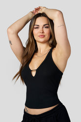 W4298 Ribbed Plunge Tank - Black