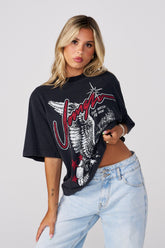 W412 Vintage Oversized Tee - Black