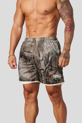 1092 - Double Mesh Shorts - Beige Tree Camo