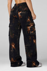 W2230 - Camo Cargo Joggers - Black Barbed Wire Camo