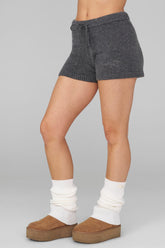 W1147 - Cozy Sweater Shorts - Charcoal