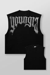 3012 - Drop Shoulder Knit Cut-Off - Black