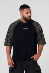 4139 - Oversized Baseball Tees - Black/Dark Tree Camo