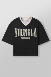 4187 - Varsity Football Cropped Jersey - Black