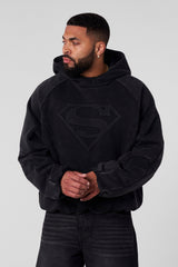 5094 - Superman Shield Hoodies - Black Wash