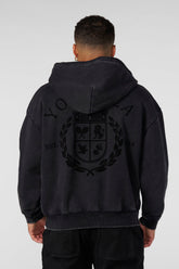 5169 - Old Money Quarter-Zip Hoodies - Black Wash