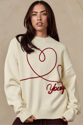 W5220 Hearts Sweater - Cream