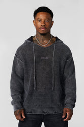 5229 - Rave Knit Hoodies - Black Wash