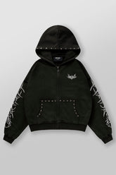 5232 - Tribal Stud Zip-Ups - Black Wash