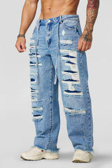 6004 - Destroyed Jeans - Blue Wash