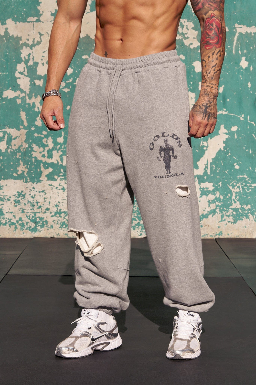 2054 - Gold's Iron Legacy Layered Joggers - Heather Grey