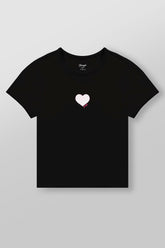 W4336 gym girl baby Tee - Black