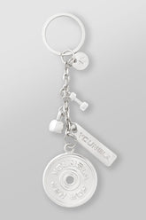 W6130 - Metal Gym Keychain - Silver
