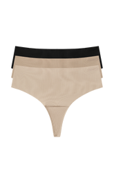 W637 Padded Thong 3-Pack - Neutral Pack