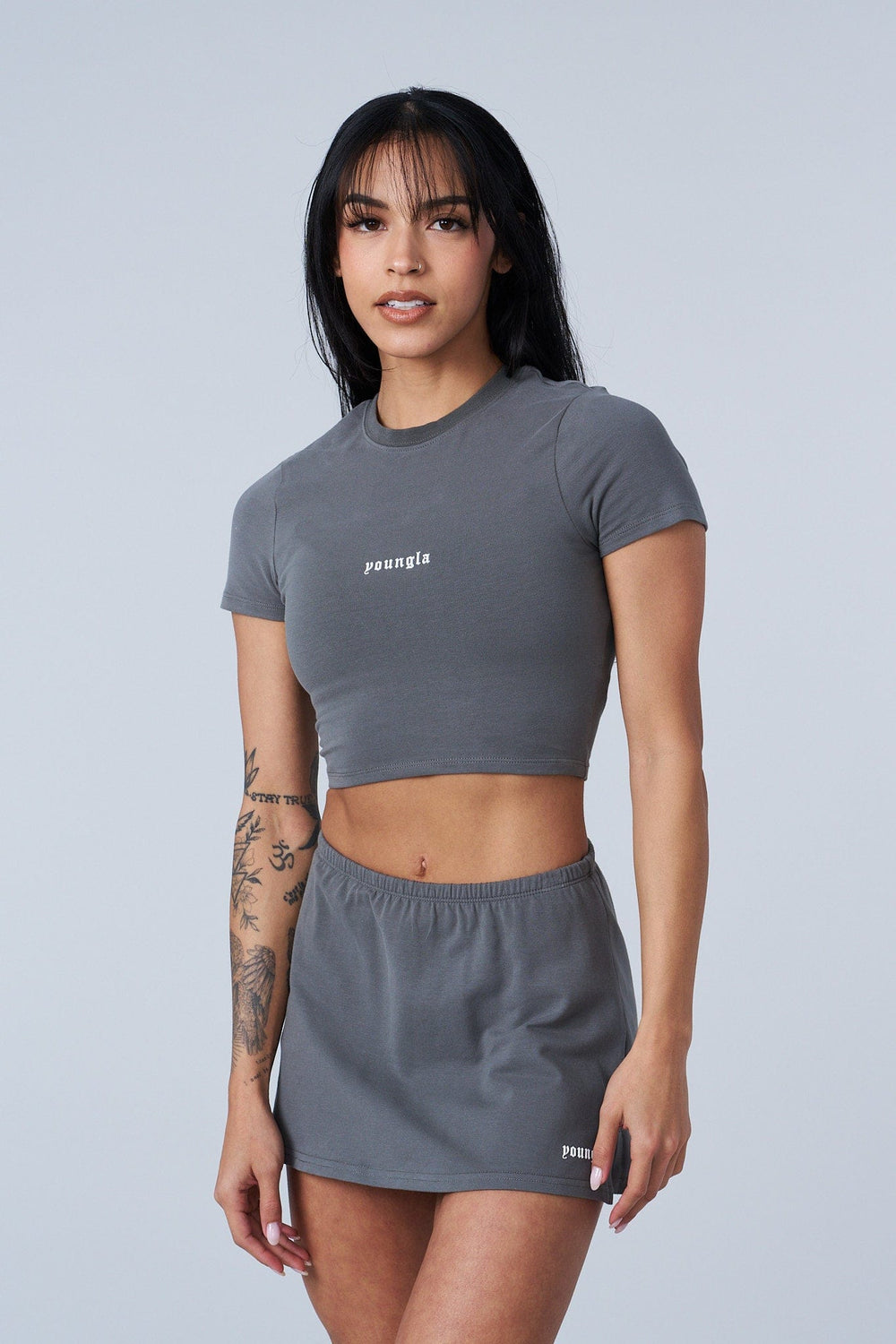 W442 - Love Sets - Baby Tee - Grey