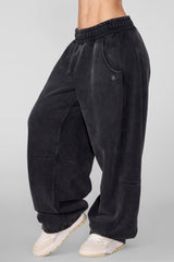 W2255 - Studio Edit Barrel Jogger - Washed Black