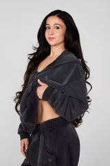 W5210 - Studio Edit Zip Hoodie - Washed Black