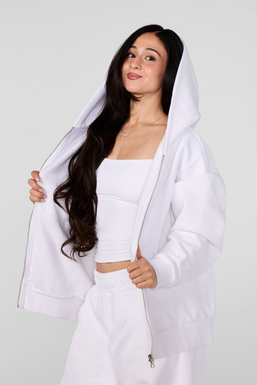 W5210 - Studio Edit Zip Hoodie - White