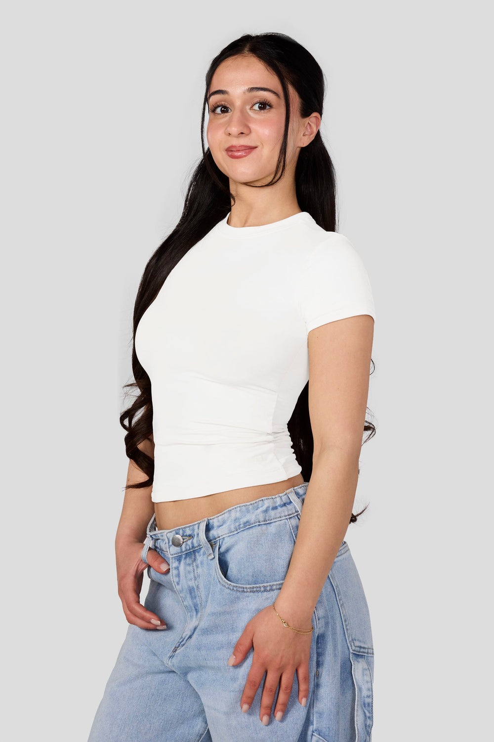 W4279 - Studio Edit Fitted Tee - New Colors - White