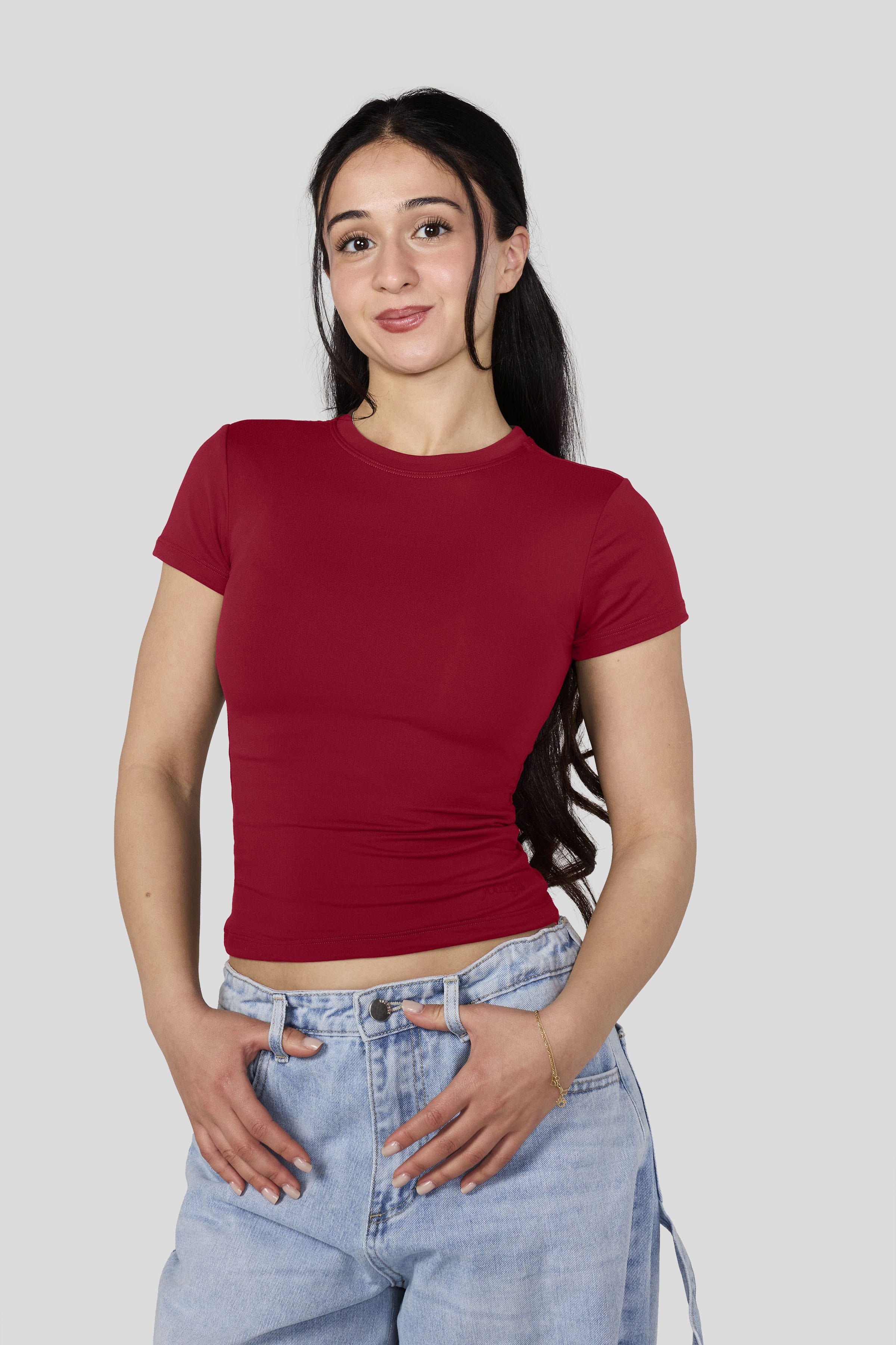 W4279 - Studio Edit Fitted Tee - New Colors - Red