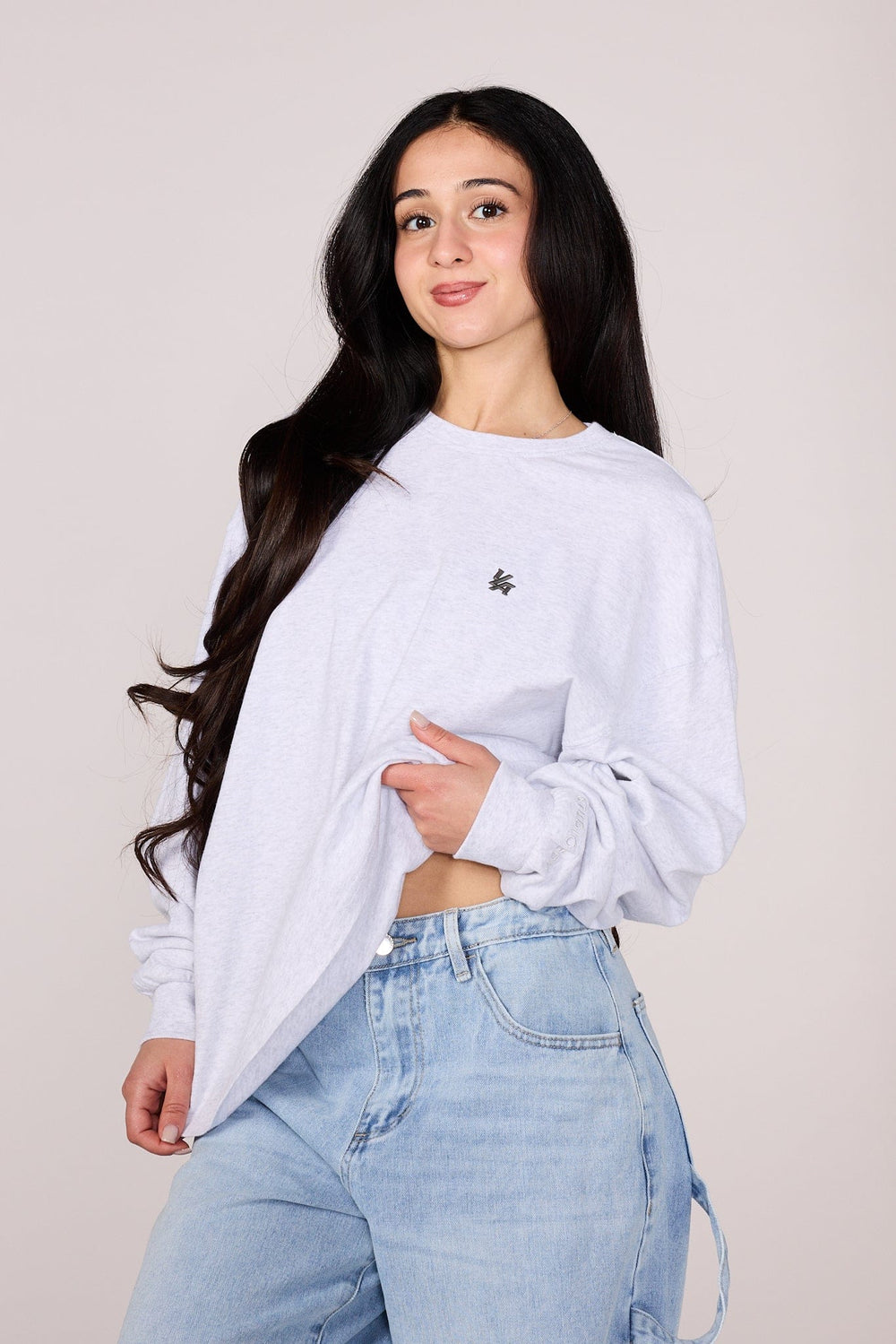 W4328 - Studio Edit LS Tee - Heather Grey
