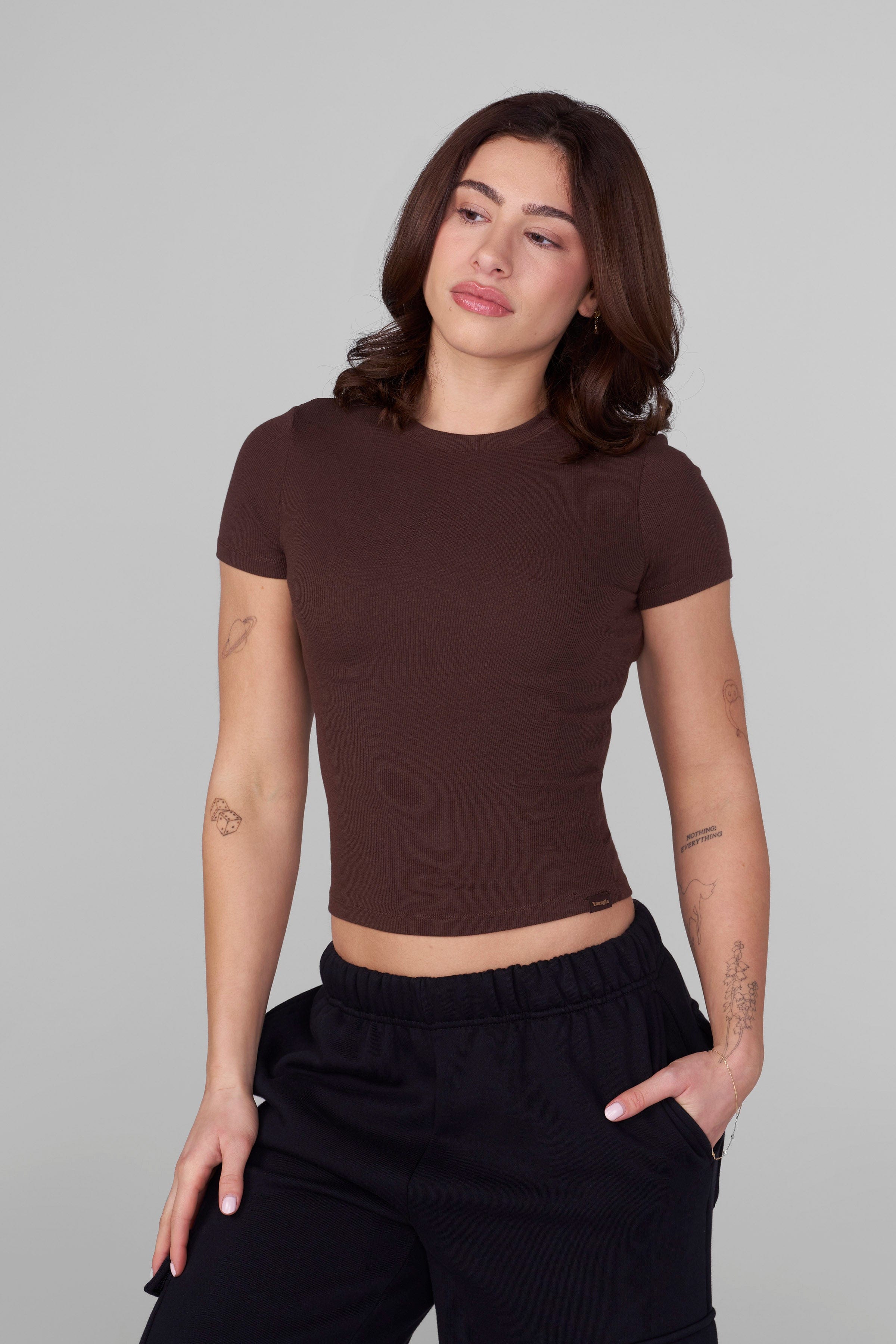 W484 Classic Baby Tee - Brown