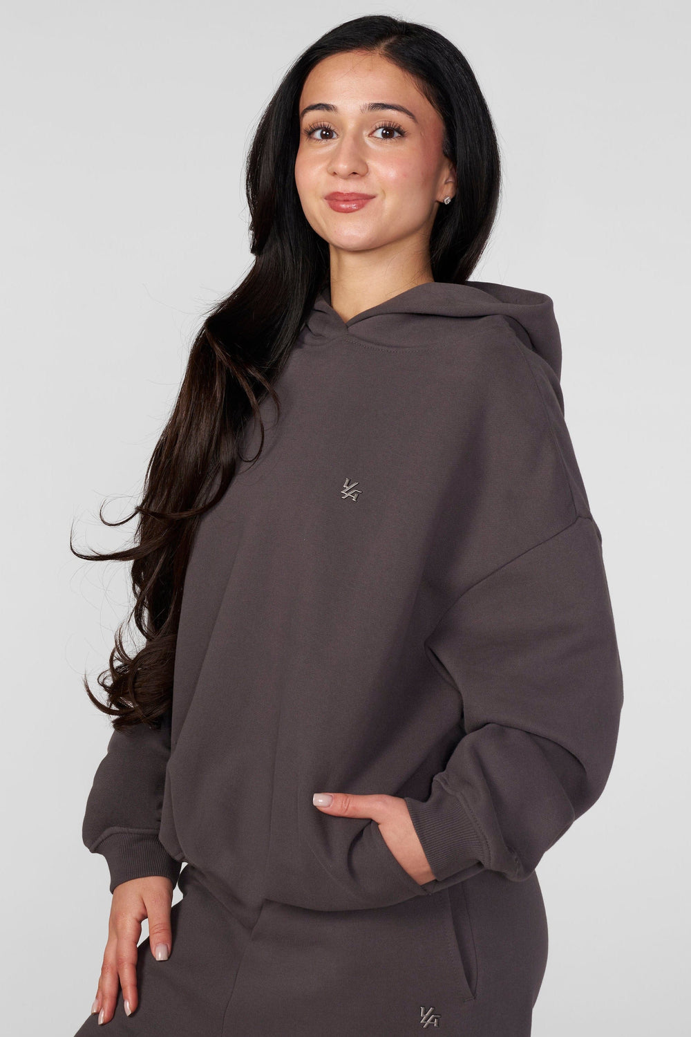 W5213 - Studio Edit Fleece Hoodie - Charcoal