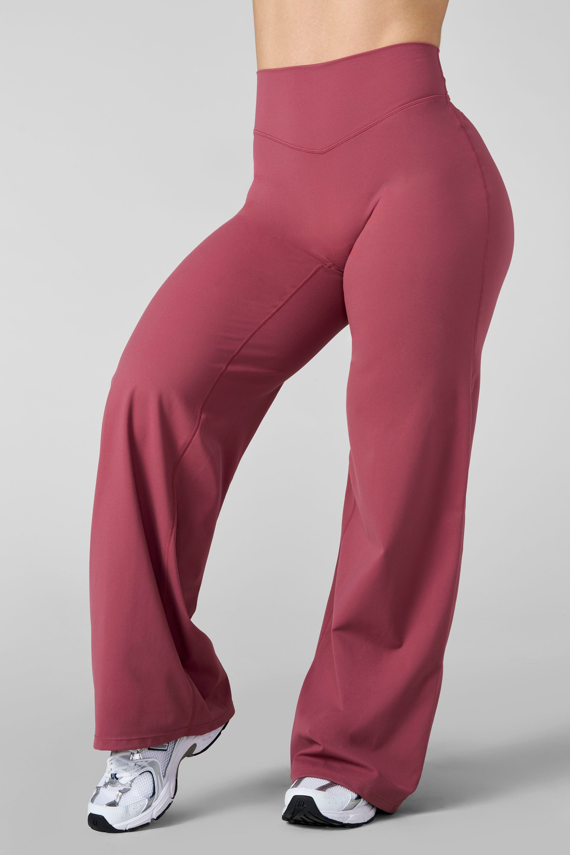 W2289 - Kove Wide Leg Flare Leggings (Short) - Rose Pink