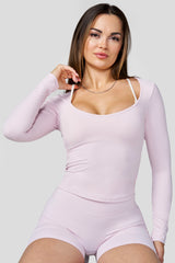 W4249 Sweetheart Neck Top - Pink