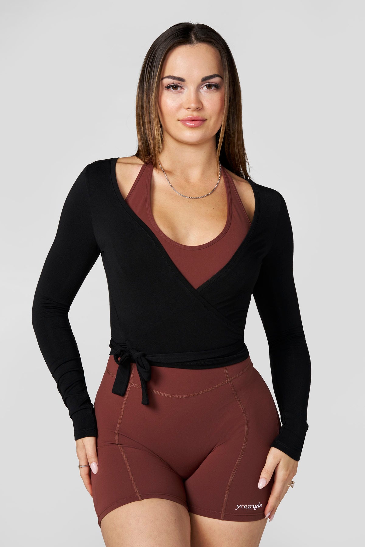 W4338 Wrap Top - Black