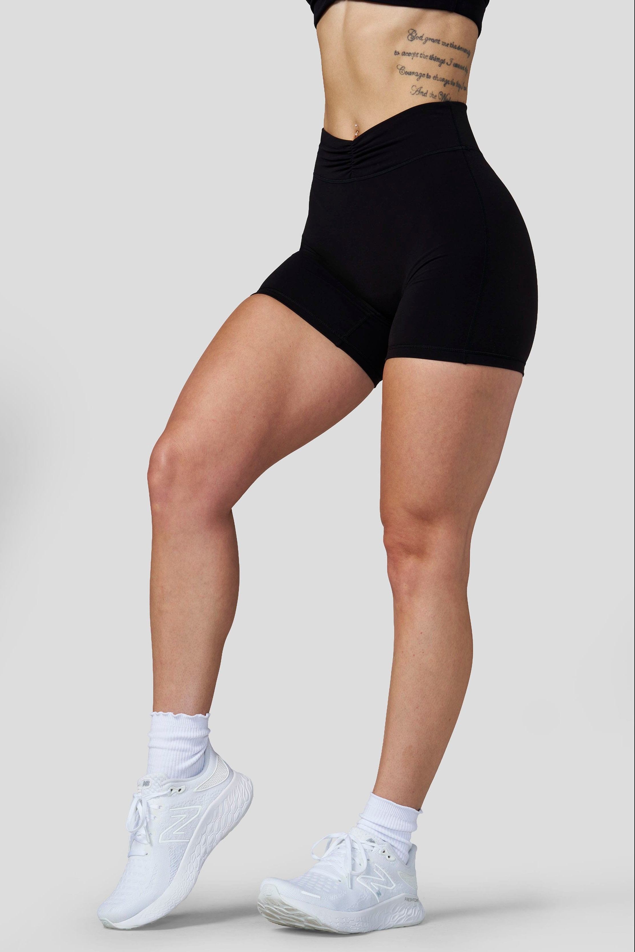 W1161 - Buttersoft Scrunch Band Shorts - Black