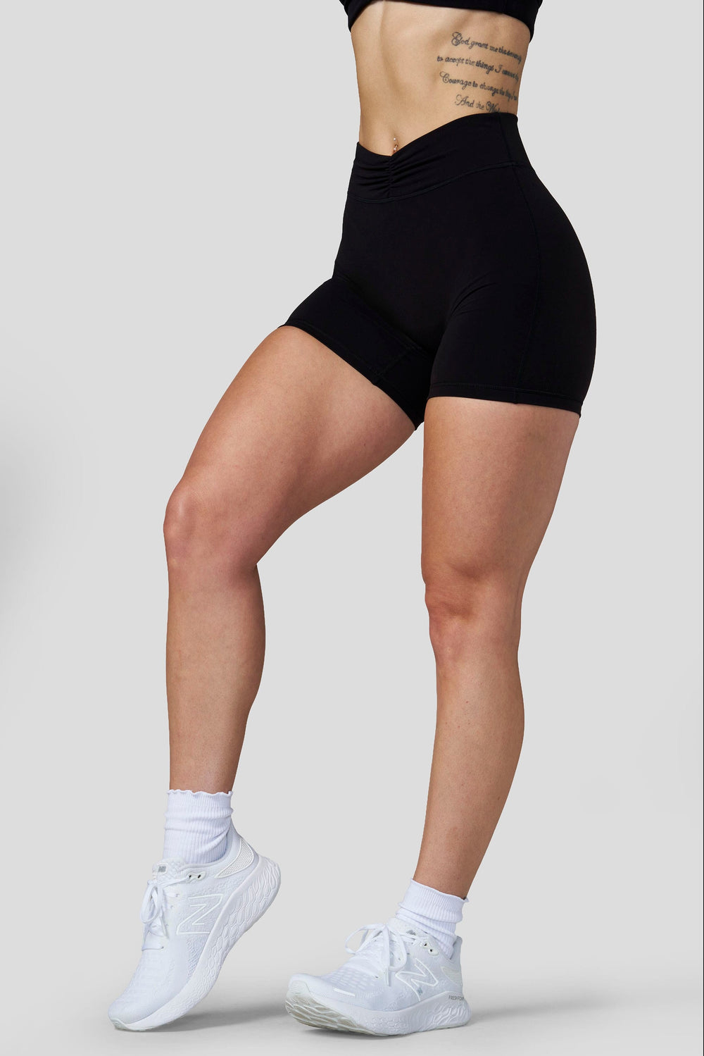 W1161 - Buttersoft Scrunch Band Shorts - Black