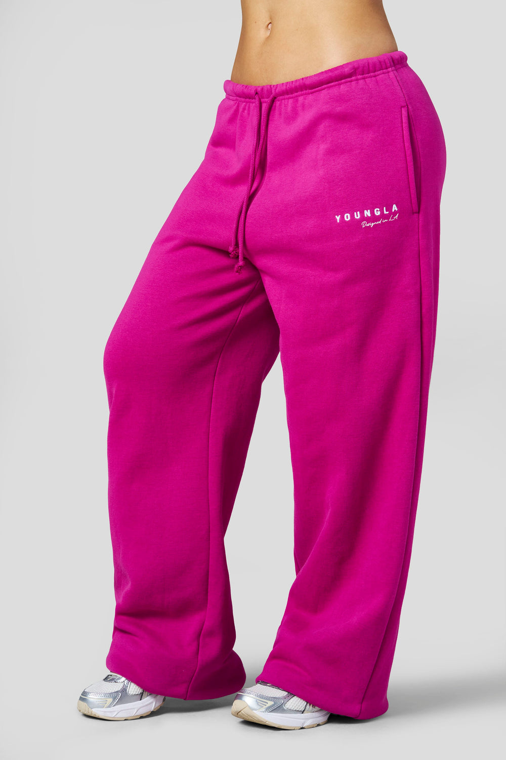 W2293 Comfort straight leg Joggers - Berry Pink