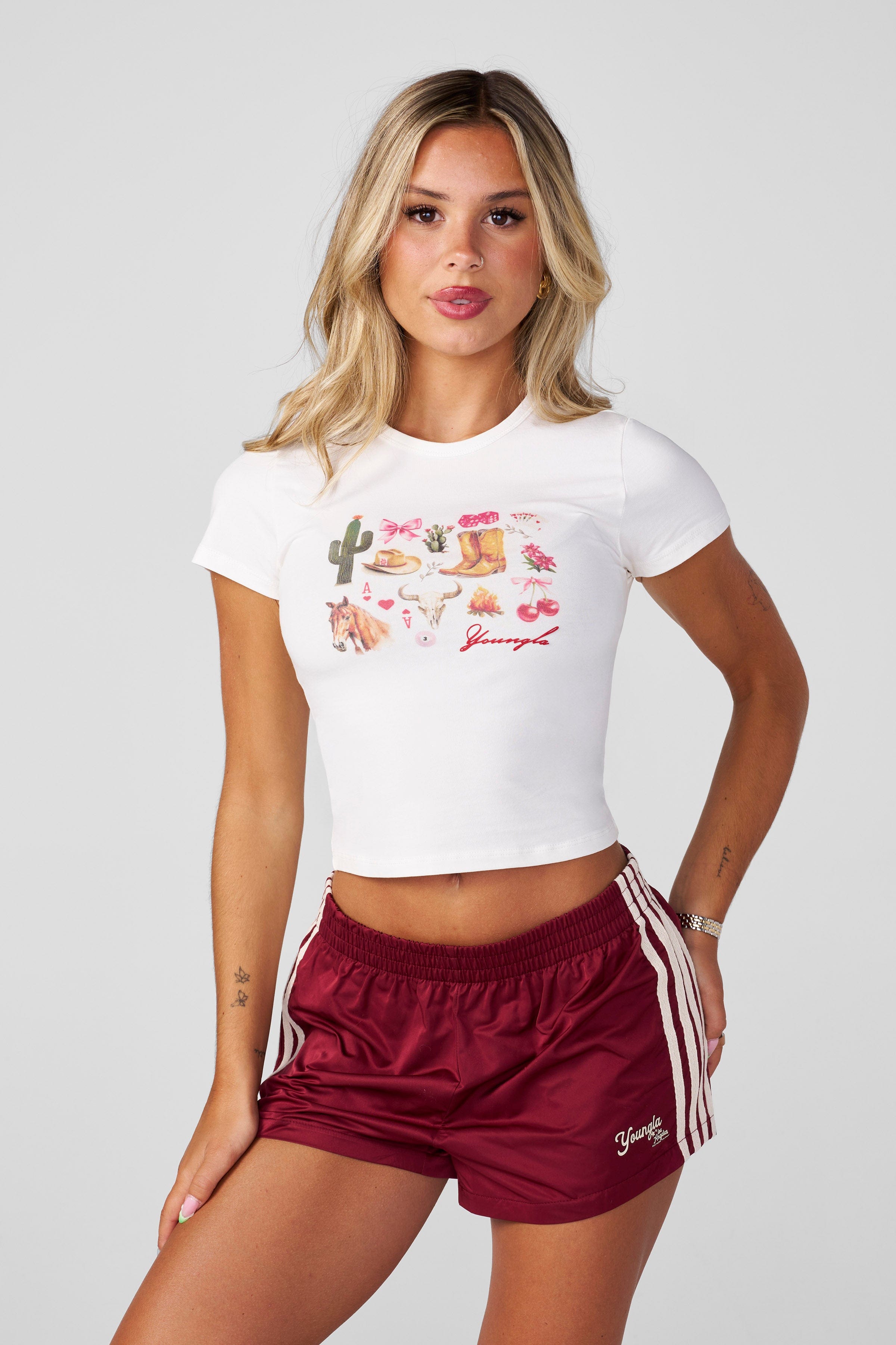 W401 Vintage Baby Tee - White