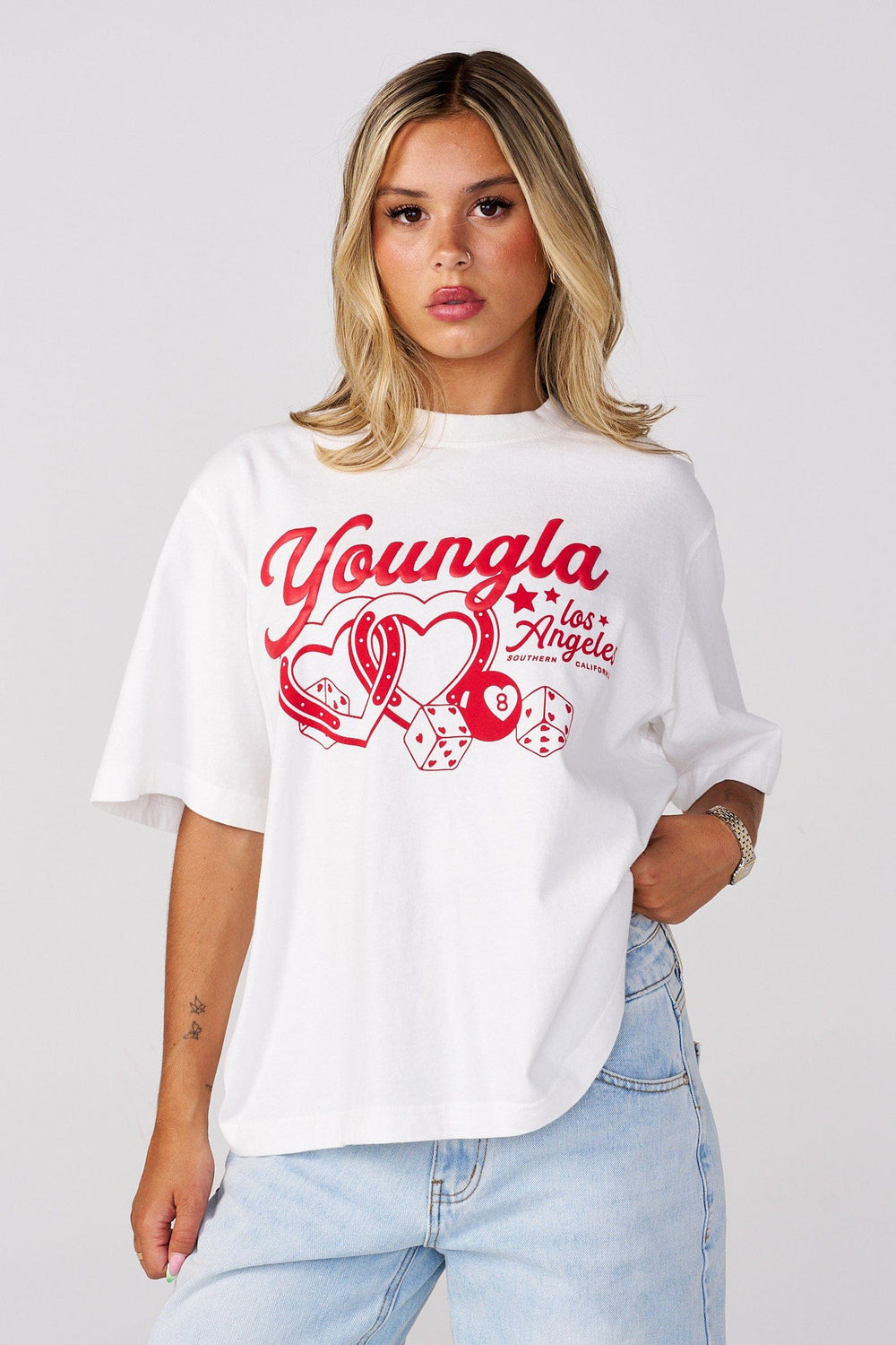 W412 Vintage Oversized Tee - Vintage White