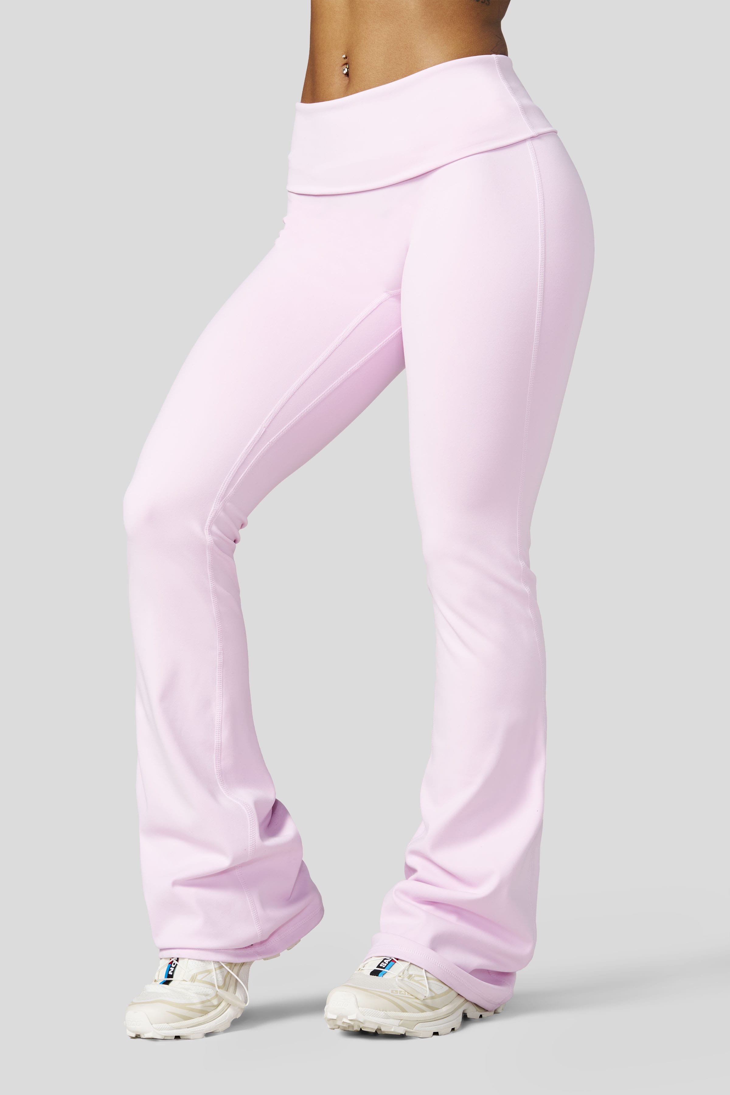 W282 Flashback Foldover Flares - Light Pink