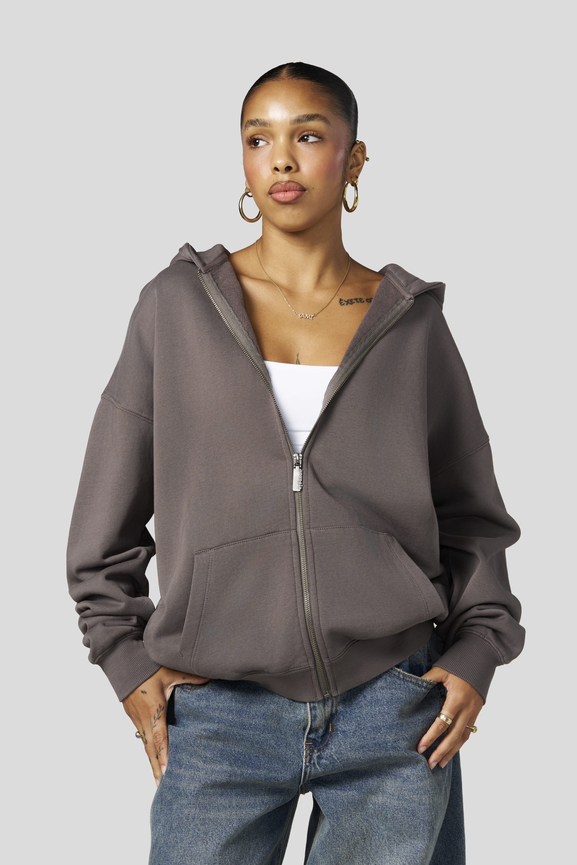 W554 Balance Zip Hoodie - Dark Grey