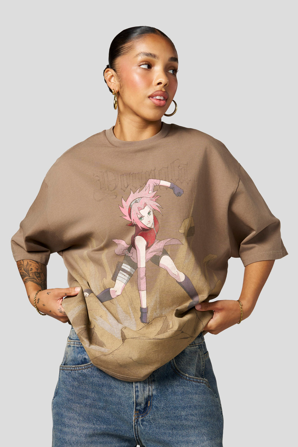 W4360 - Naruto Washed Tee - Tan