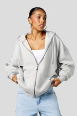 W533 Flashback Zip Hoodie - Heather Grey