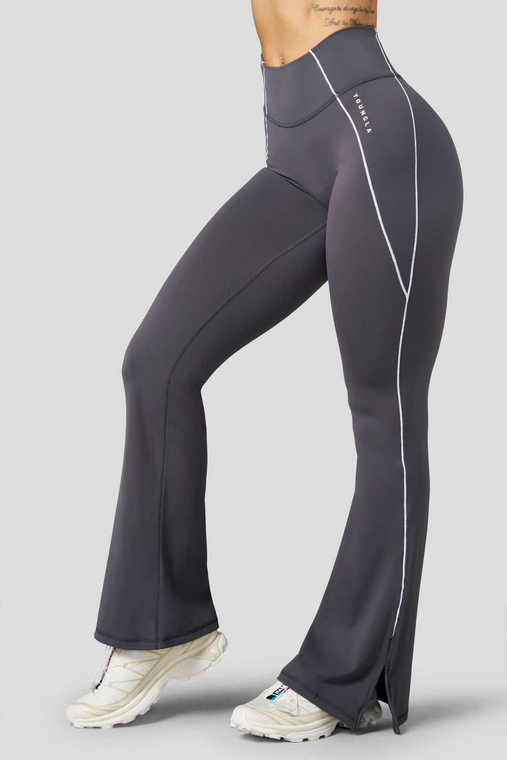 W2085 - Elevate Flare legging (Short) - Charcoal