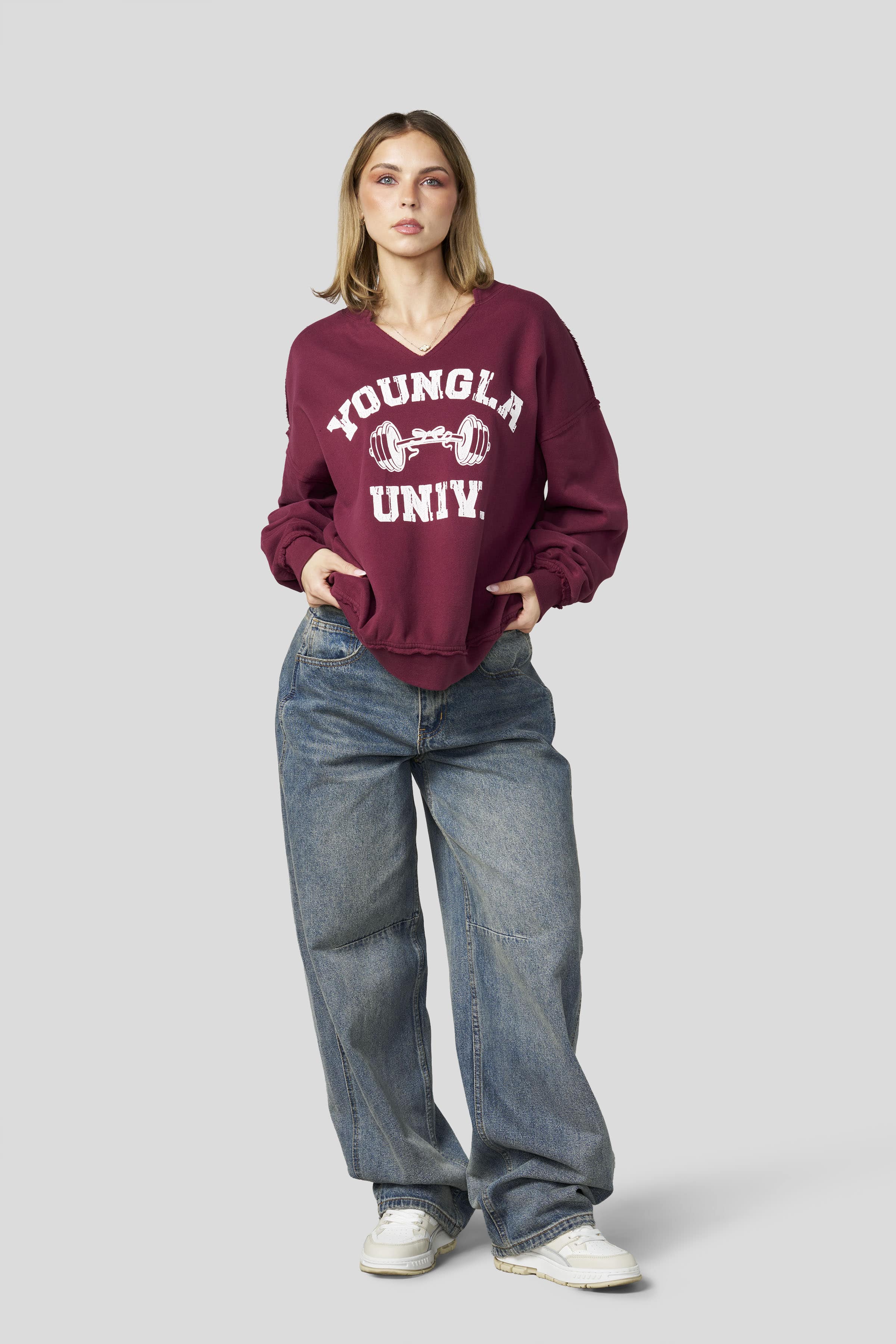 W5159 - Rest day crewneck - Burgundy