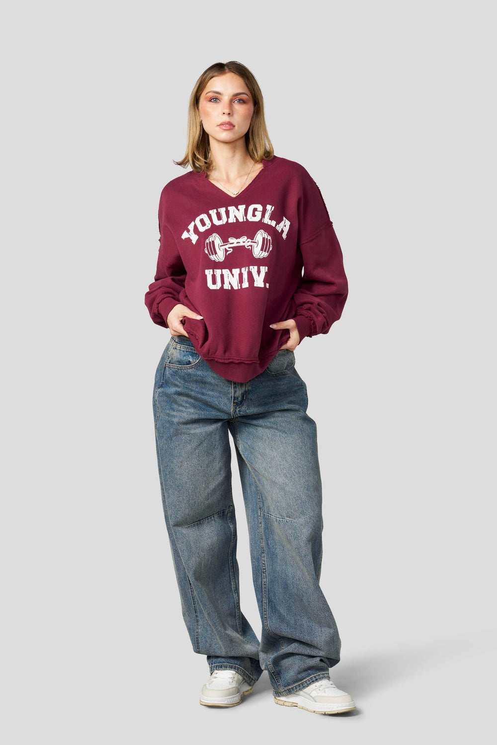 W5159 - Rest day crewneck - Burgundy