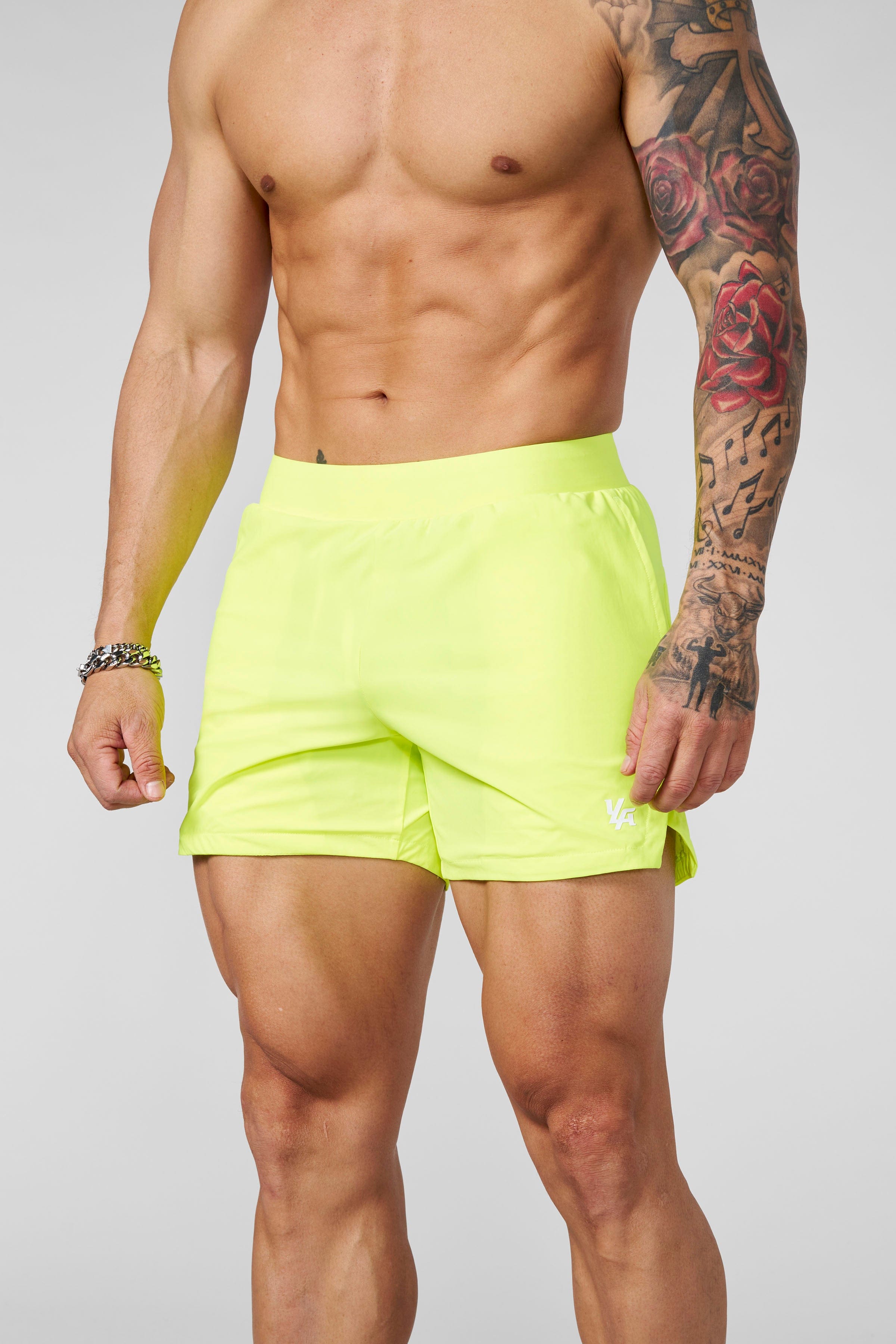 1018 - Core Training Shorts - Neon Yellow