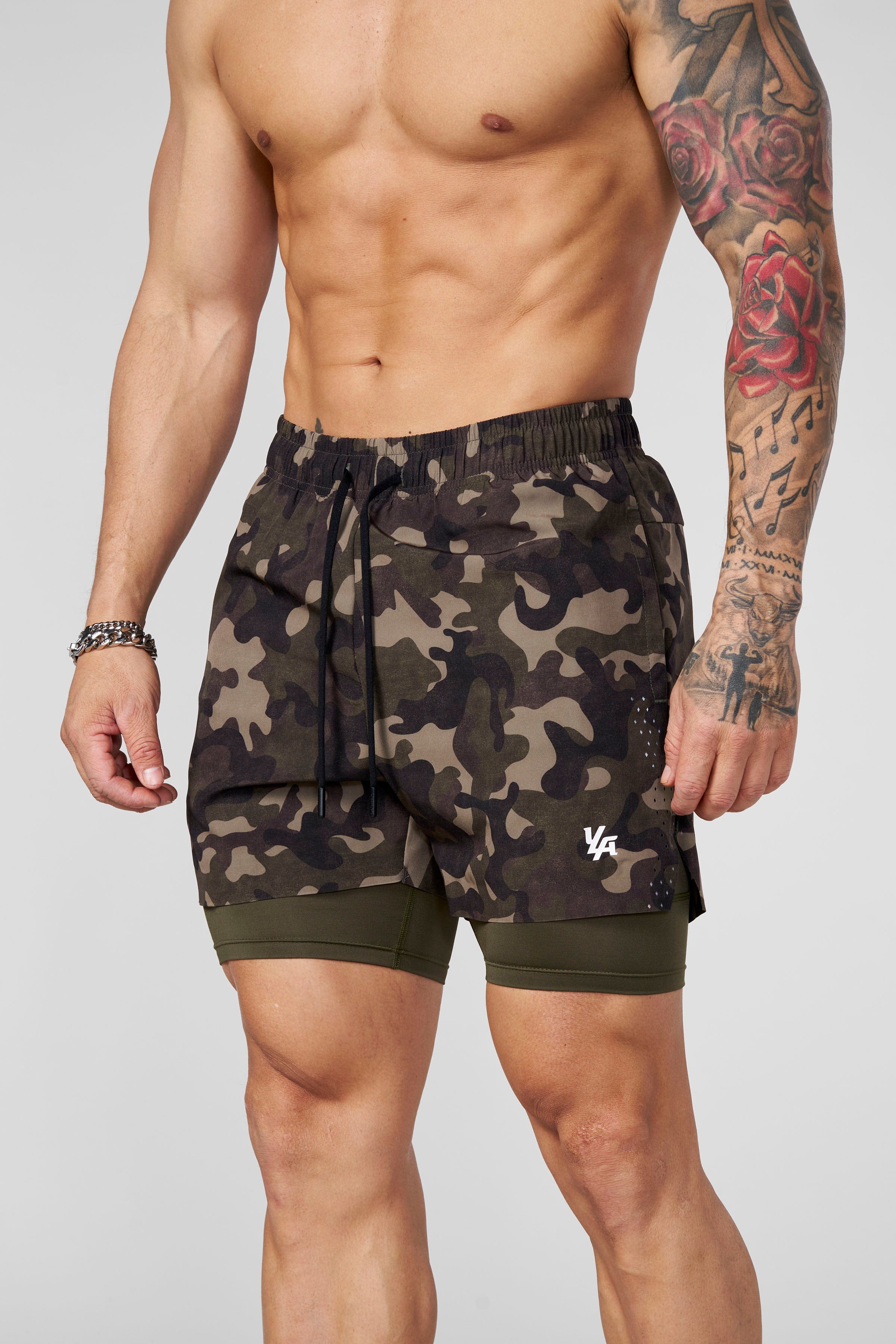 1047 - Camo Compression Shorts - OG Green Camo