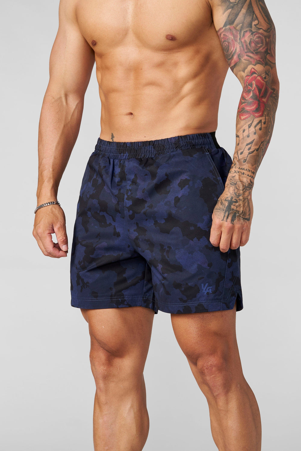 1048 - Prime Training Shorts - Navy Black Camo