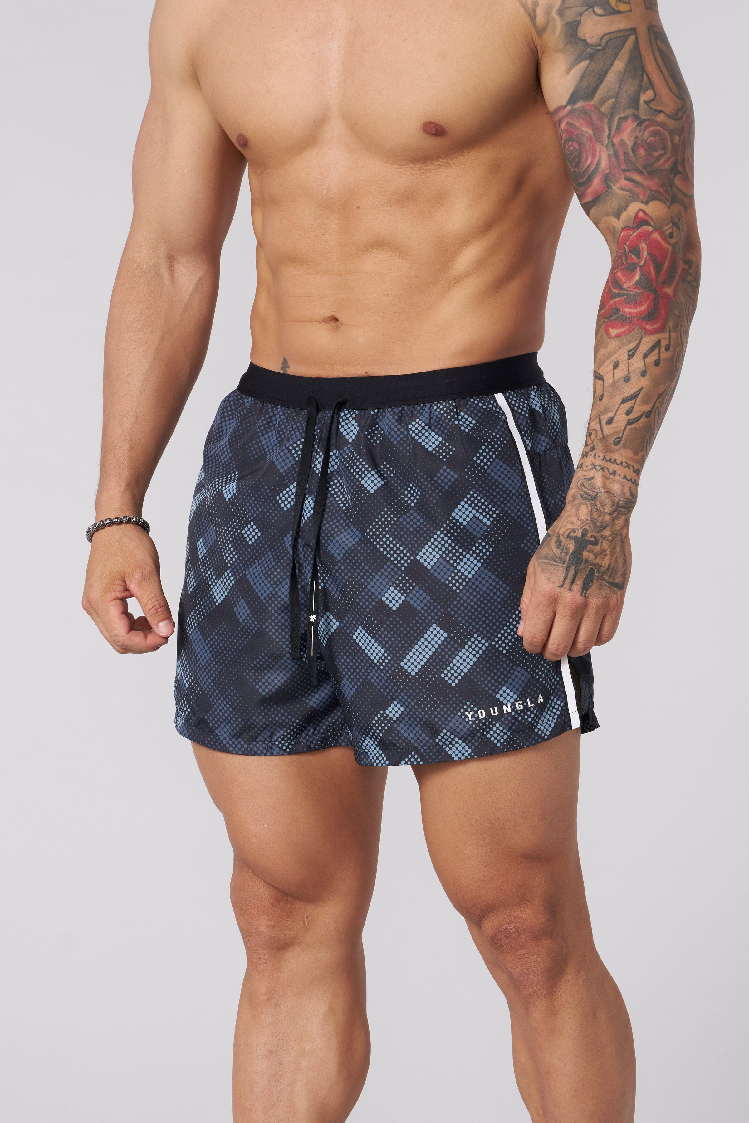 1051 - Ultra Running Shorts - Black Pixels