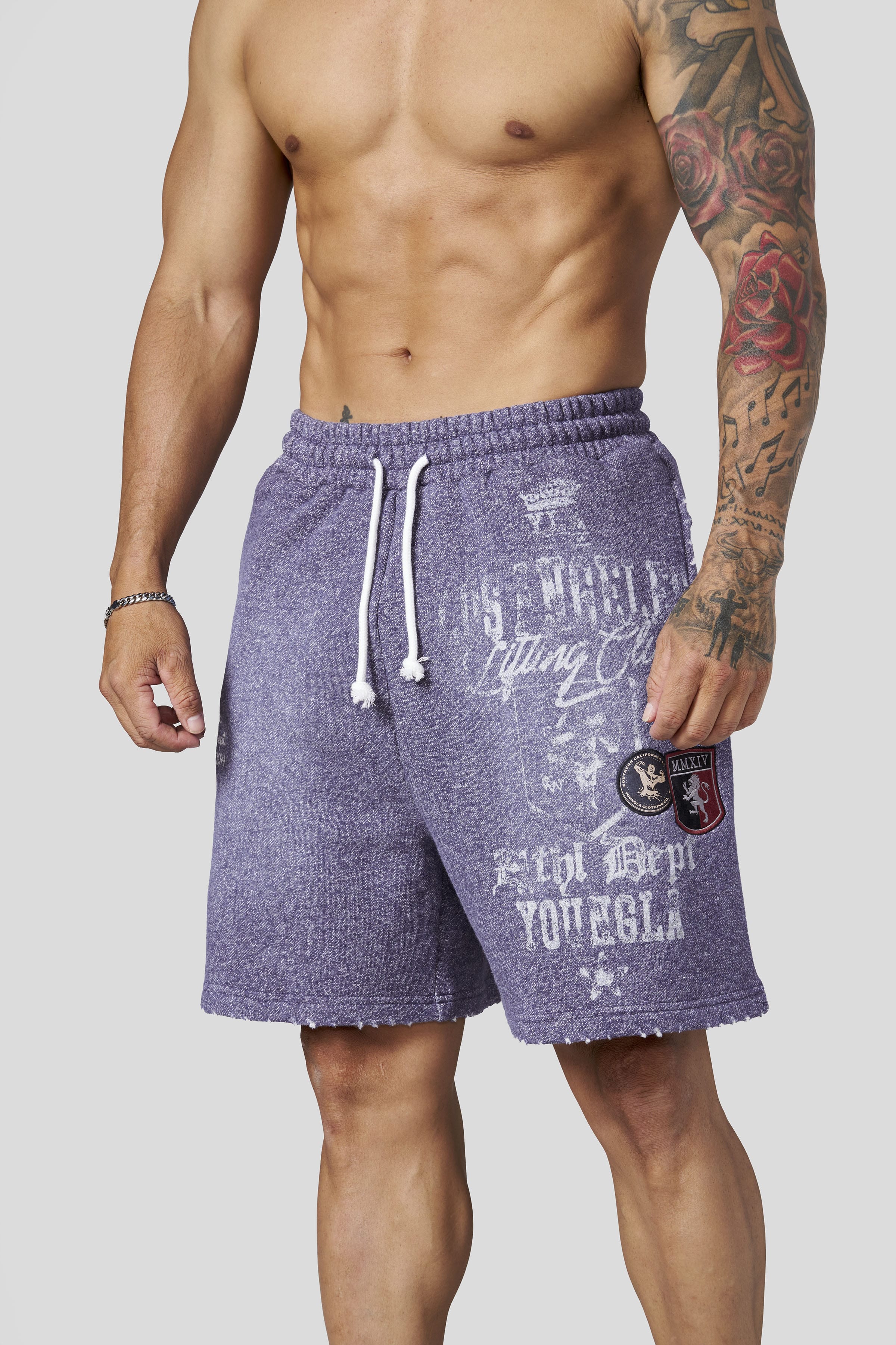 1065 - Golden Era Sweat Shorts - Purple Wash